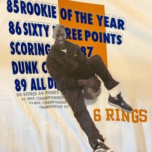 Jordan white short sleeve tshirt with 6 Rings design Size XXL